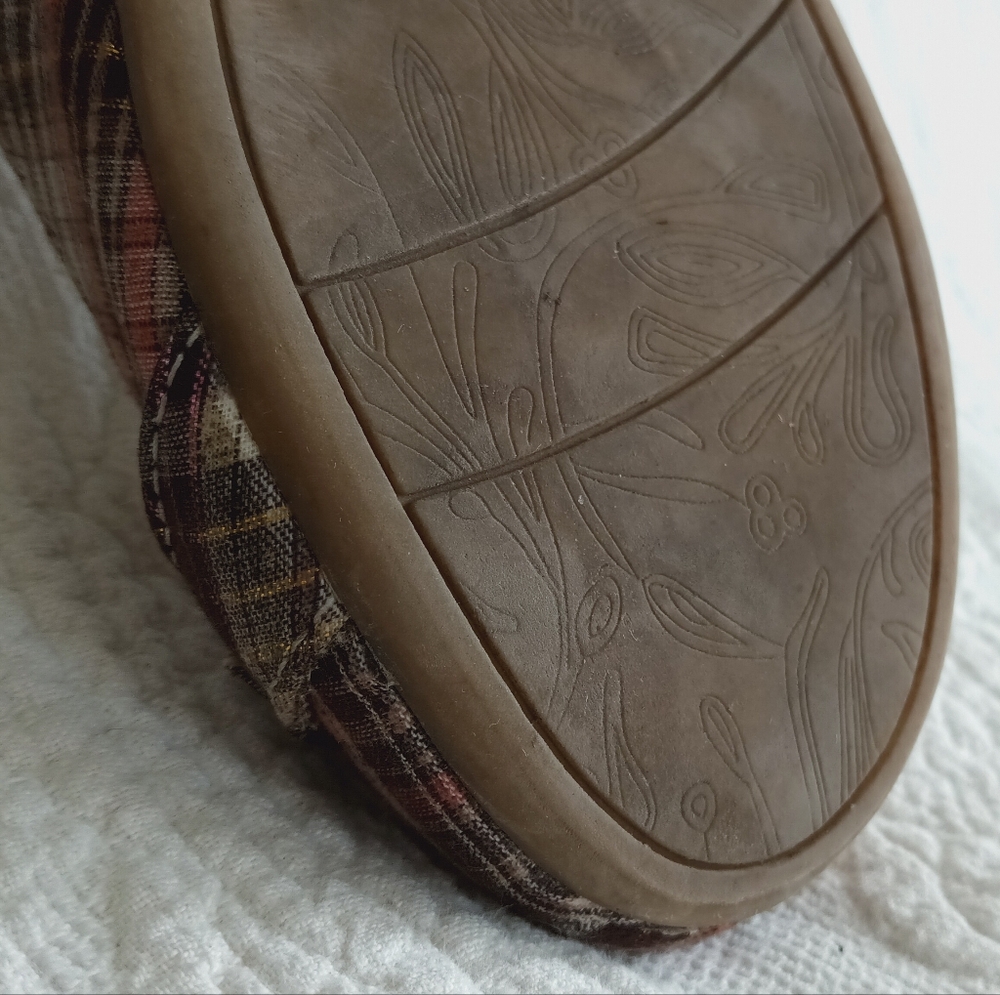 American Eagle Outfitters Pink Plaid Flats Silver Buckles Sparkly Flats School - Picture 11 of 14